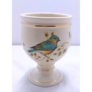 Vintage‎ AVANTI LINENS Bird Tumbler Gold Gilded Bathroom Decor